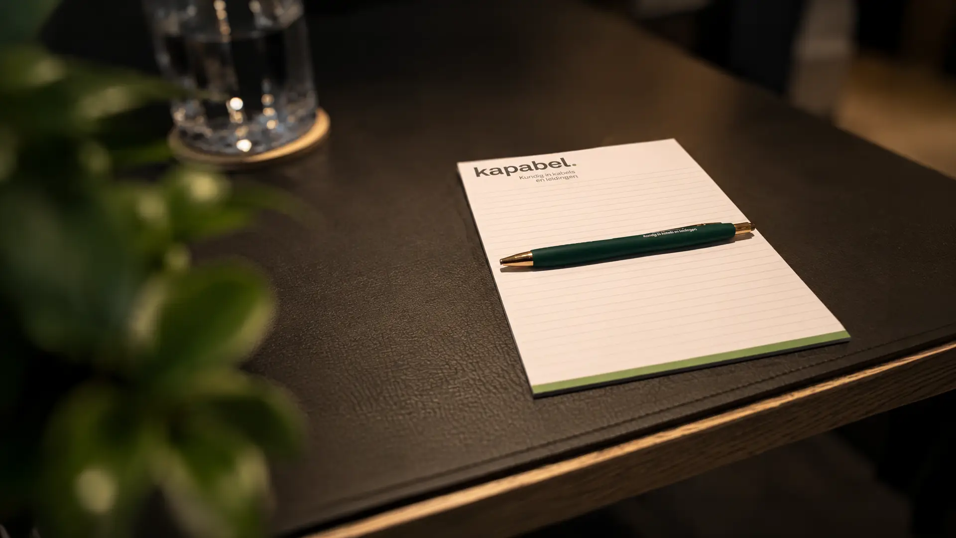 Notitieboek met pen, klaar om aantekeningen te maken bij een training
